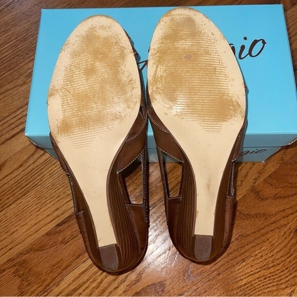 Adagio | Zella Whisky Brown Vegan Leather Wedges | Size 7.5 - Picture 6 of 12